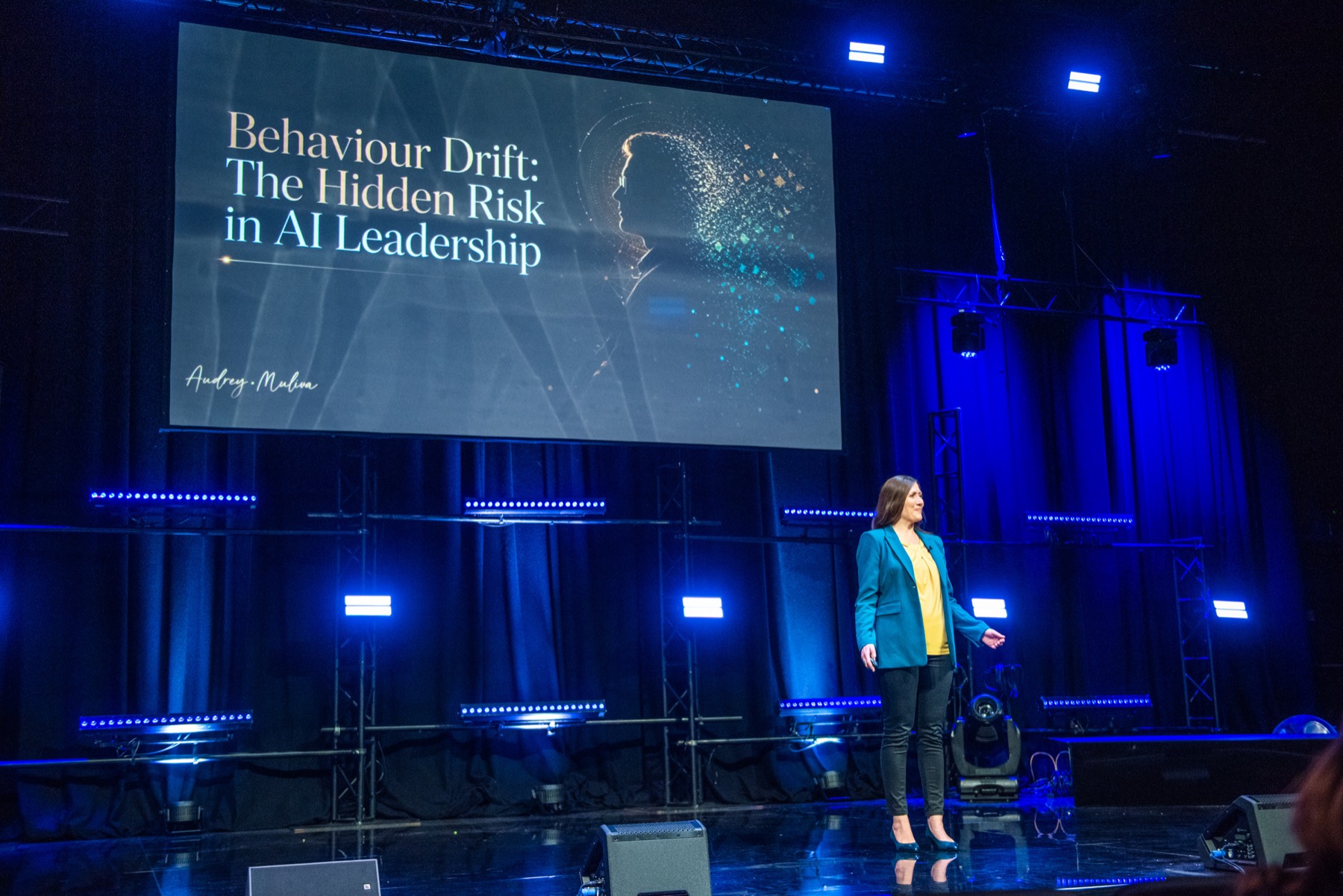 Audrey Muliva speaking on stage